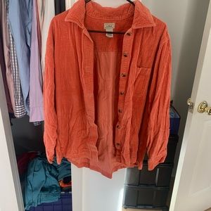 Ll bean corduroy button down, womens large petite